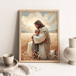 Loved By Jesus, Christian Art, Jesus and Boy, Jesu Poster