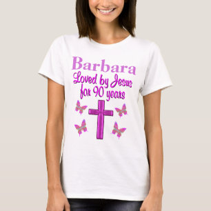 LOVED BY JESUS FOR 90 YEARS PERSONALIZED T SHIRT