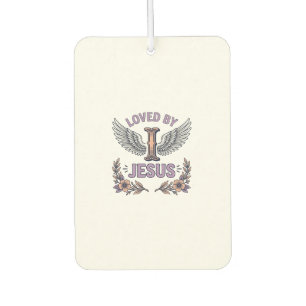 Loved By Jesus Vintage Christian Floral T-Shirt De Car Air Freshener