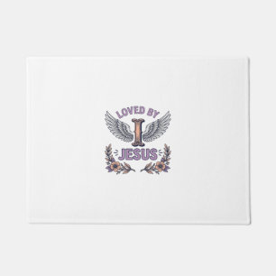 Loved By Jesus Vintage Christian Floral T-Shirt De Doormat