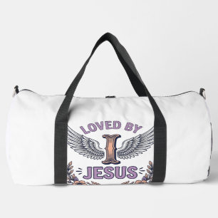Loved By Jesus Vintage Christian Floral T-Shirt De Duffle Bag