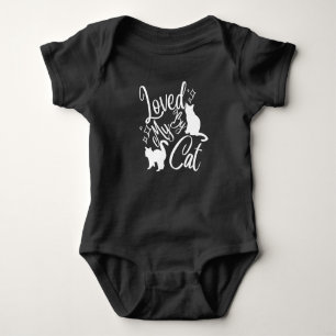 Loved By My Cat In White Baby Bodysuit