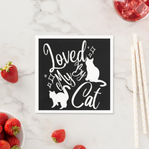 Loved By My Cat In White Napkin