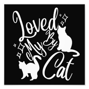 Loved By My Cat In White Photo Print
