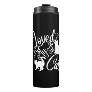 Loved By My Cat In White Thermal Tumbler