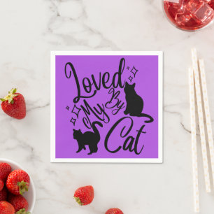 Loved By My Cat Napkin