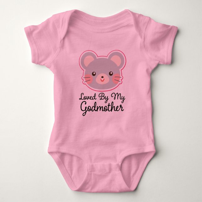 Loved By My Godmother Baby Girl T-shirt Baby Bodysuit (Front)