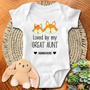 Loved By My Great Aunt Fox Baby Bodysuit