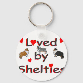 Loved by shelties key ring