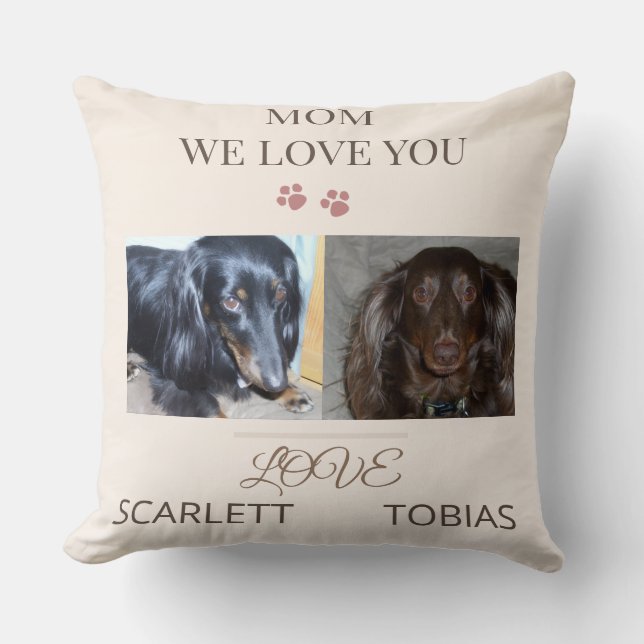 Loved by Two Paws, Mum Cushion (Front)