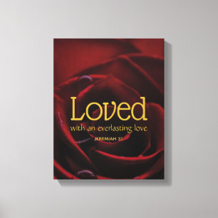 LOVED Christian Valentine's Red Rose Canvas Print