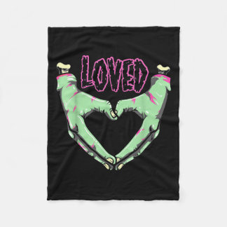 Loved Creepy Monster Hands Heart Pastel Goth Valen Fleece Blanket