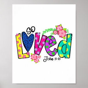 Loved Floral Polka Dots Easter Day Gift Christian Poster