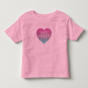Loved Forever Sequin Heart Modern Girls T-Shirt