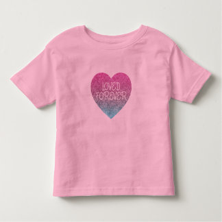 Loved Forever Sequin Heart Modern Girls T-Shirt