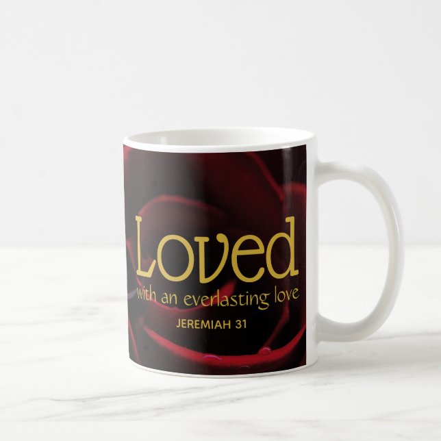 LOVED God's Love | Red Rose | Christian Valentine Coffee Mug (Right)