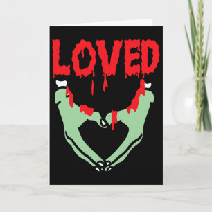 Loved Gothic Humour Valentine Halloween Bloody Hea Card