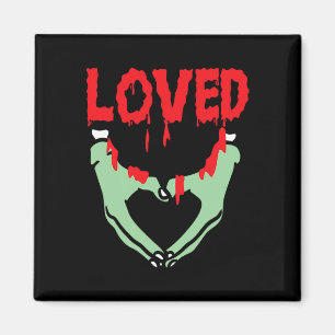 Loved Gothic Humour Valentine Halloween Bloody Hea Magnet