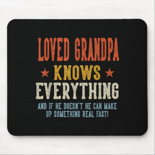 Loved grandpa knows everything father's day retro mouse pad