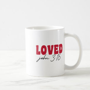 Loved John 3_16 Retro Style Valentines Day Coffee Mug