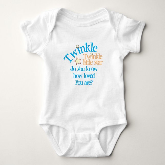 Loved Little  Star Personalised Twinkle Baby Bodysuit (Front)