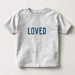 Loved   Modern Minimalist Stylish Trendy Navy Blue Toddler T-Shirt