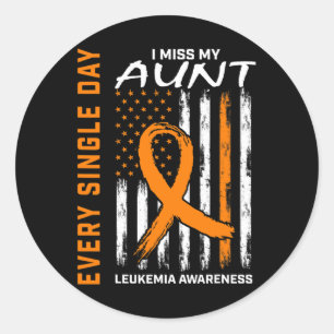 Loved One In Memory Of Aunt Leukaemia Awareness Am Classic Round Sticker