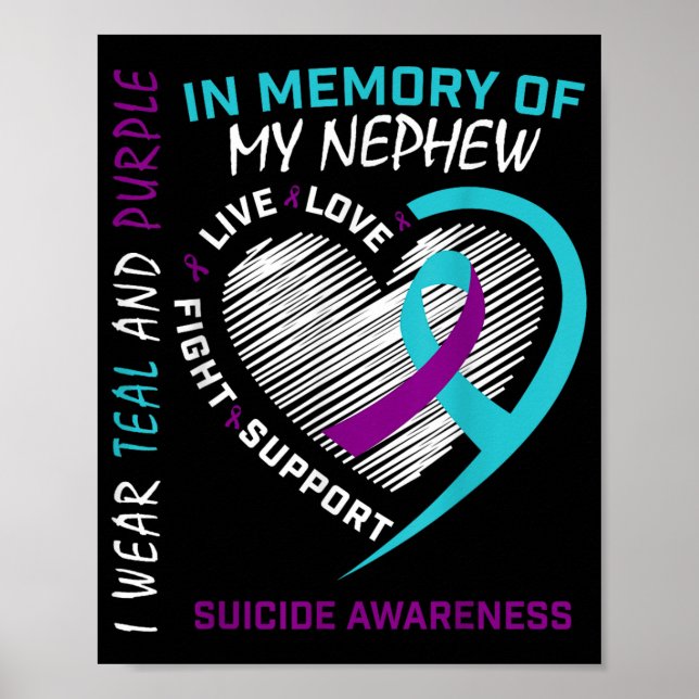 Loved One In Memory Of Nephew Suicide Awareness Pr Poster (Front)