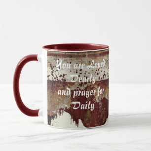 Loved Paint drip earthenware look mug