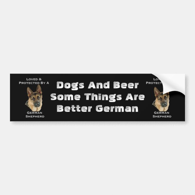 Loved & Protected By A German Shepherd Bumper Sticker (Front)