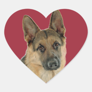 Loved & Protected by a German Shepherd Heart Sticker