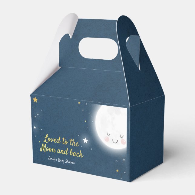Loved To The Moon And Back Party Favour Box. Favour Box (Front Side)