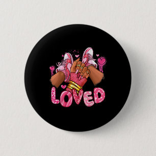Loved Valentine's Day Afro Sneakers Valentine Wome 6 Cm Round Badge