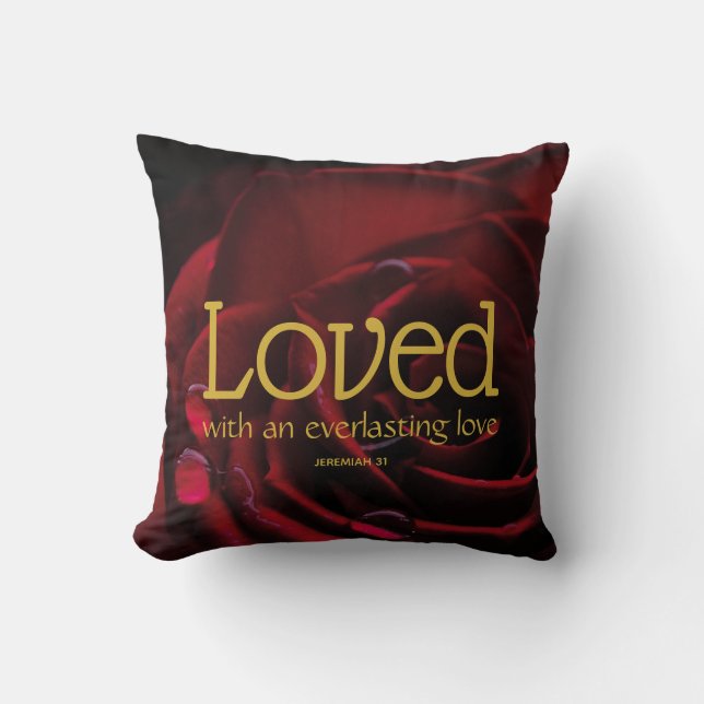 LOVED Valentine's Day Christian God's Love Cushion (Front)