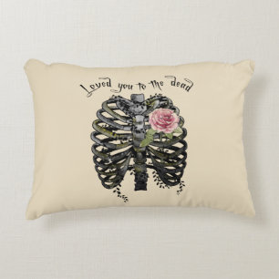 Loved You to the Dead – Gothic Rib Cage Decorative Cushion