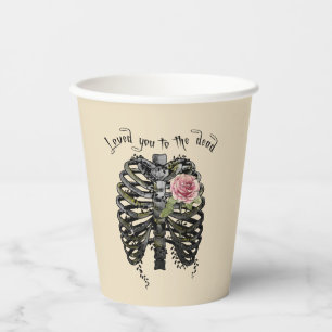 Loved You to the Dead – Gothic Rib Cage Paper Cups