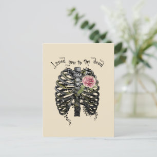 Loved You to the Dead – Gothic Rib Cage Postcard