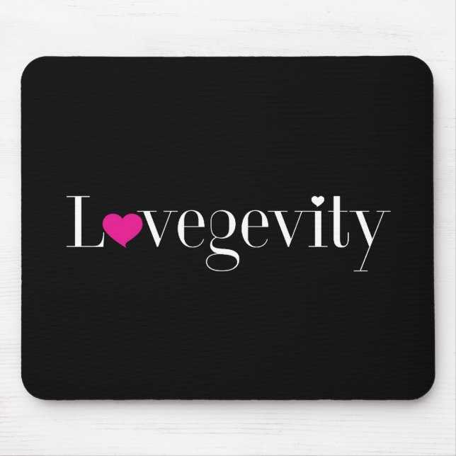Lovegevity Logo Black Mouse Pad (Front)