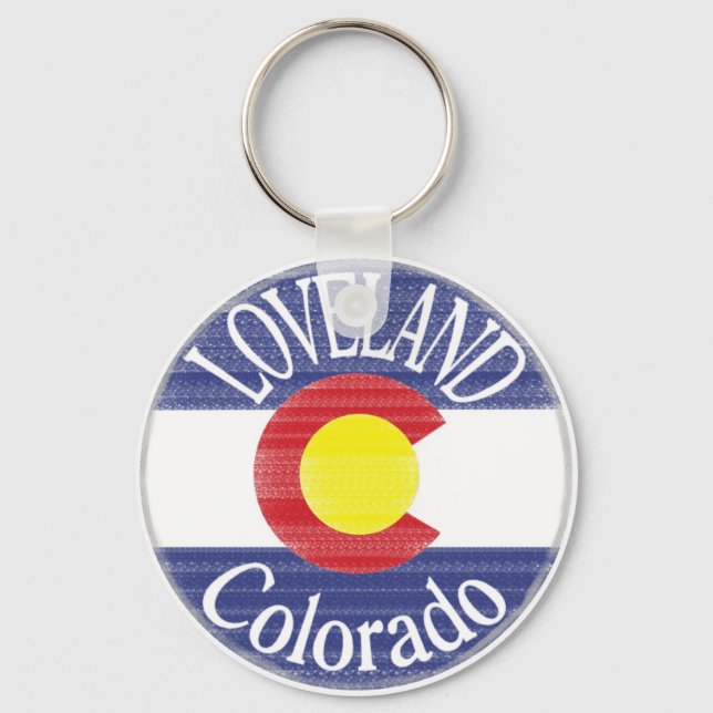 Loveland Colorado circle flag Key Ring (Front)