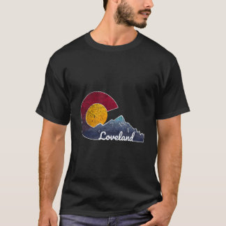 Loveland Colorado With Flag Themed Scenery T-Shirt