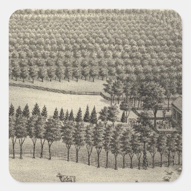 Loveless Farm, Nebraska Square Sticker (Front)