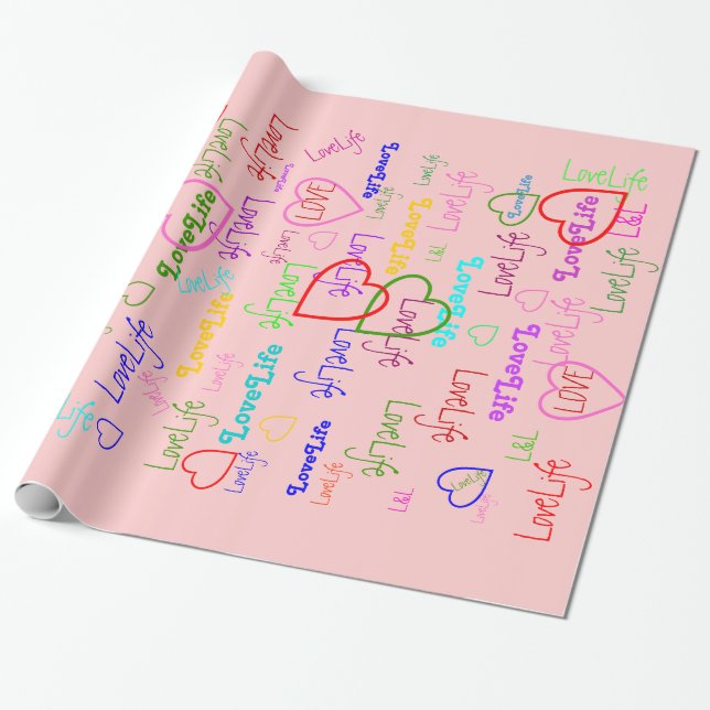 LoveLife multi color Glossy Wrapping Paper (Unrolled)