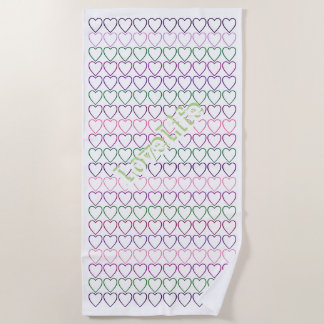 LoveLife Multi Hearts Beach Towel