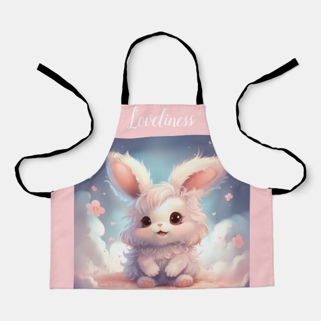Loveliness Bunny Kitchen Apron for Little Girls (Front)