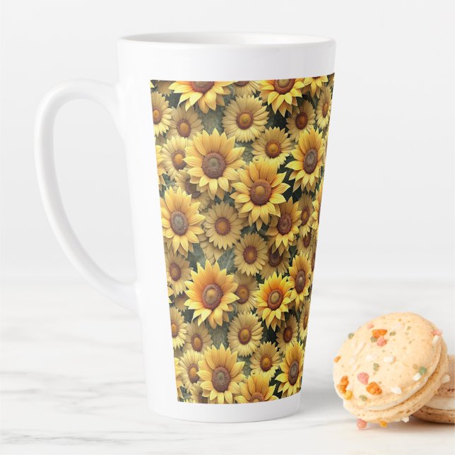 Lovely 3D Sunflowers Latte Mug (In Situ)