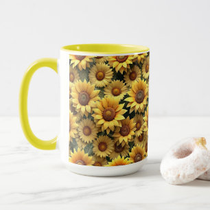 Lovely 3D Sunflowers Mug