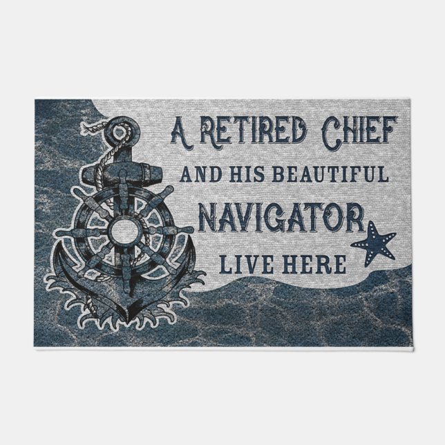 Lovely A Retired Chief His Beautiful Navigator  Doormat (Front)