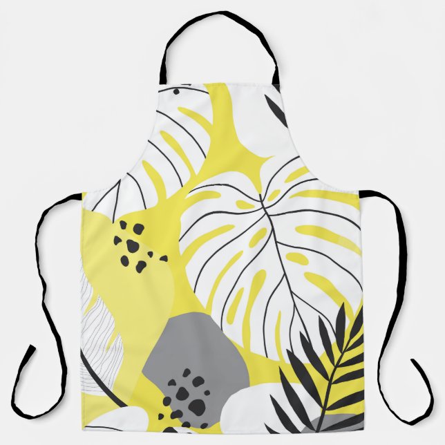 Lovely abstract seamless pattern with tropical pal apron (Front)