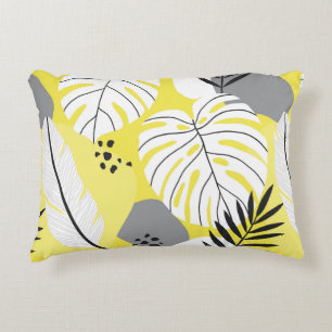 Lovely abstract seamless pattern with tropical pal decorative cushion