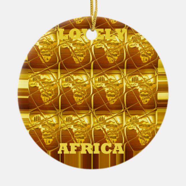 Lovely Africa Africa Maps designs Art colours.png Ceramic Ornament (Front)